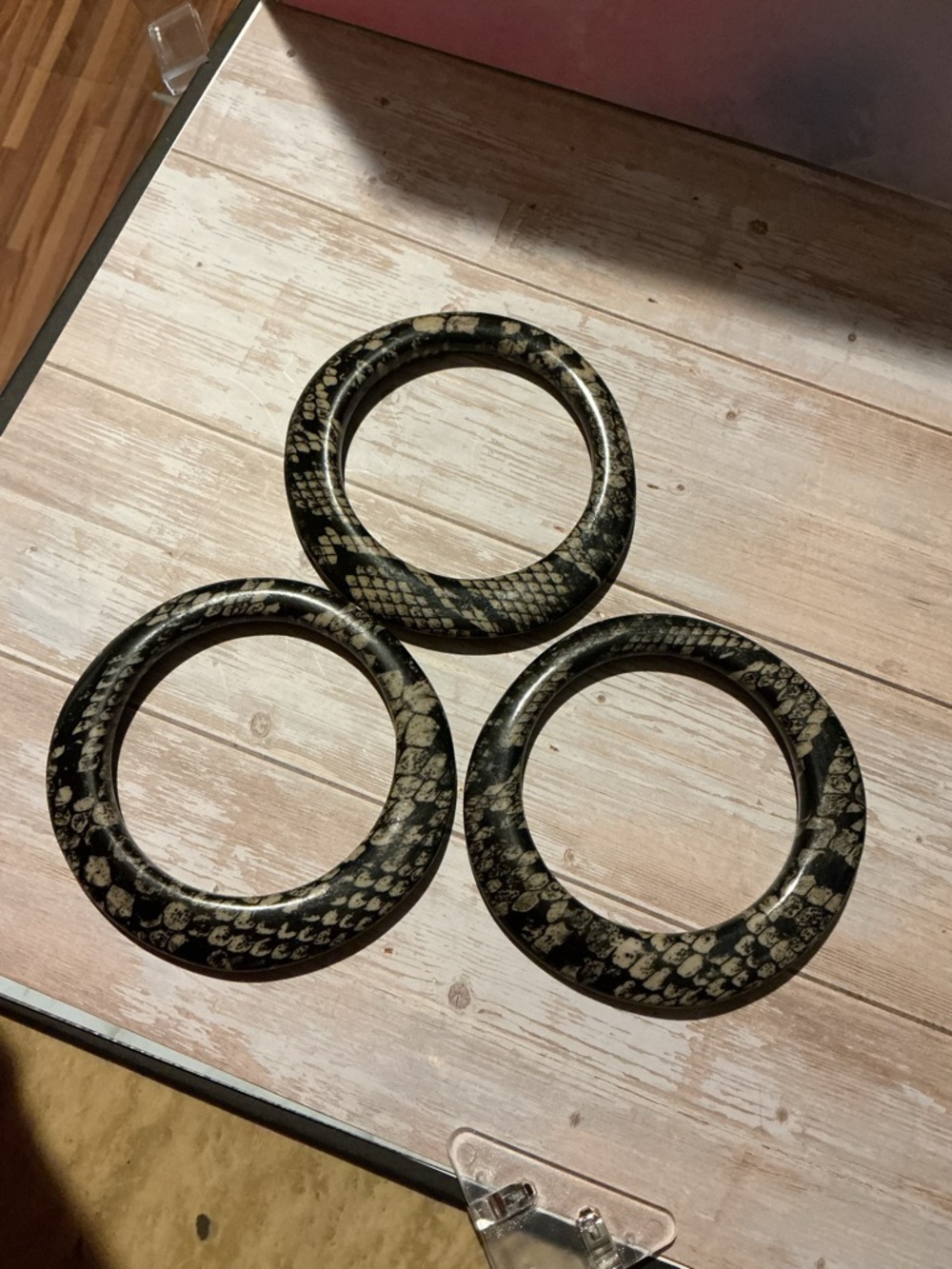 Vintage Snakeskin Print Bangle Bracelet Set